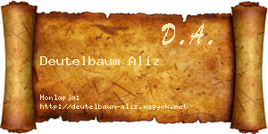 Deutelbaum Aliz névjegykártya